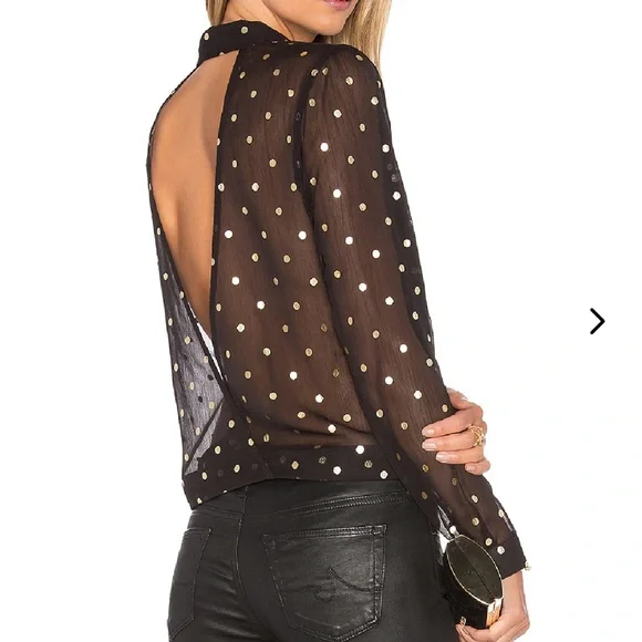 Lovers + Friends Whisper Top in Gold Dot - Picture 5 of 9